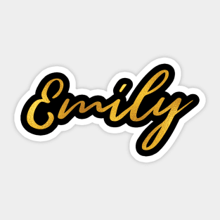 Emily Name Hand Lettering in Faux Gold Letters Sticker